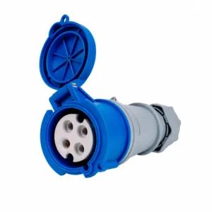 Tomacorriente Industrial 3P+T 32A 9H 380-415V IP44 Azul y Gris