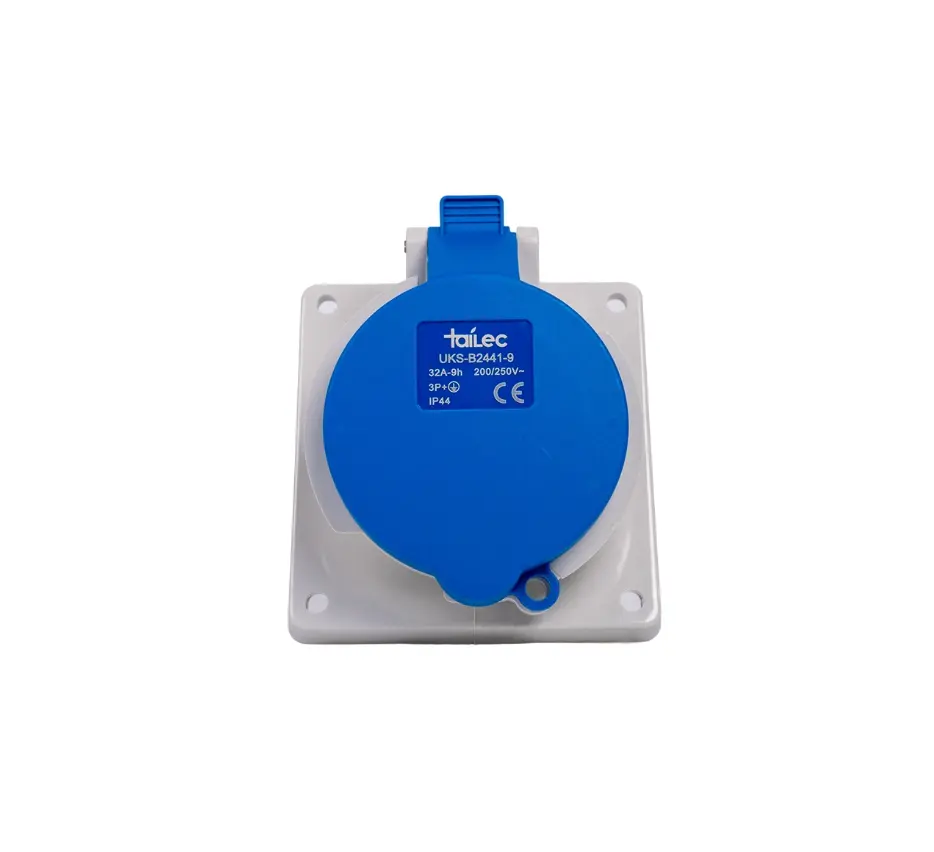 Tomacorriente Empotrable 3P+T 32A 9H 380-415V IP44 Azul