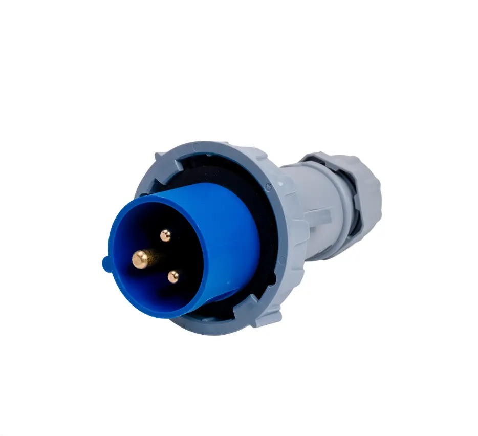 Enchufe Industrial 2P+T 16A 200-250V IP67 Azul