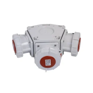 Tomacorriente Múltiple Delta 3P+T 32A 380-415V IP67 Rojo y Gris
