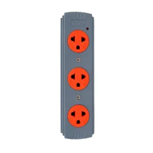 Tomacorriente Triple 2P+T 30A 200-250V IP44 con Piloto Naranja y Gris