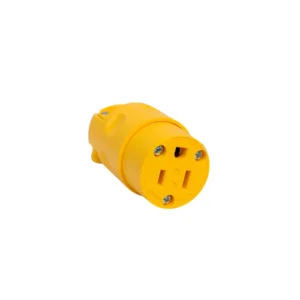 Tomacorriente Amarillo 2P+T 25A 125-230V Línea-Tierra