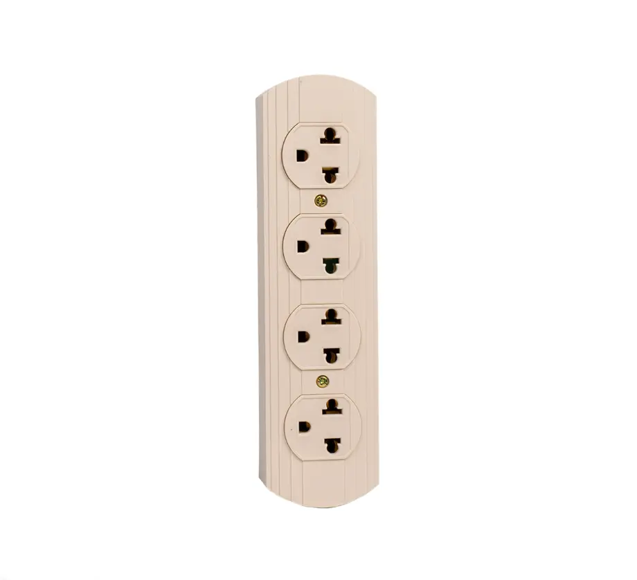Tomacorriente Cuádruple 2P+T 20A 200-250V IP20 Marfil