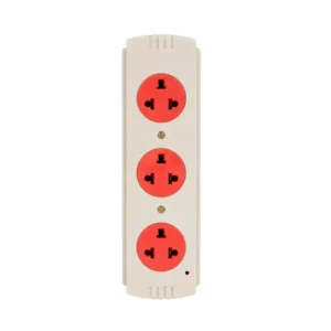 Tomacorriente Triple 2P+T 25A 200-250V IP44 con Piloto Naranja y Marfil