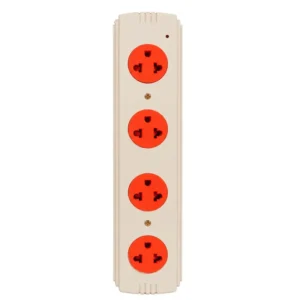 Tomacorriente Cuádruple 2P+T 25A 200-250V IP20 con Piloto Naranja y Marfil