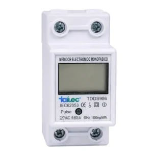 Medidor de Riel Monofásico 15A 200-250V IP20 Gris
