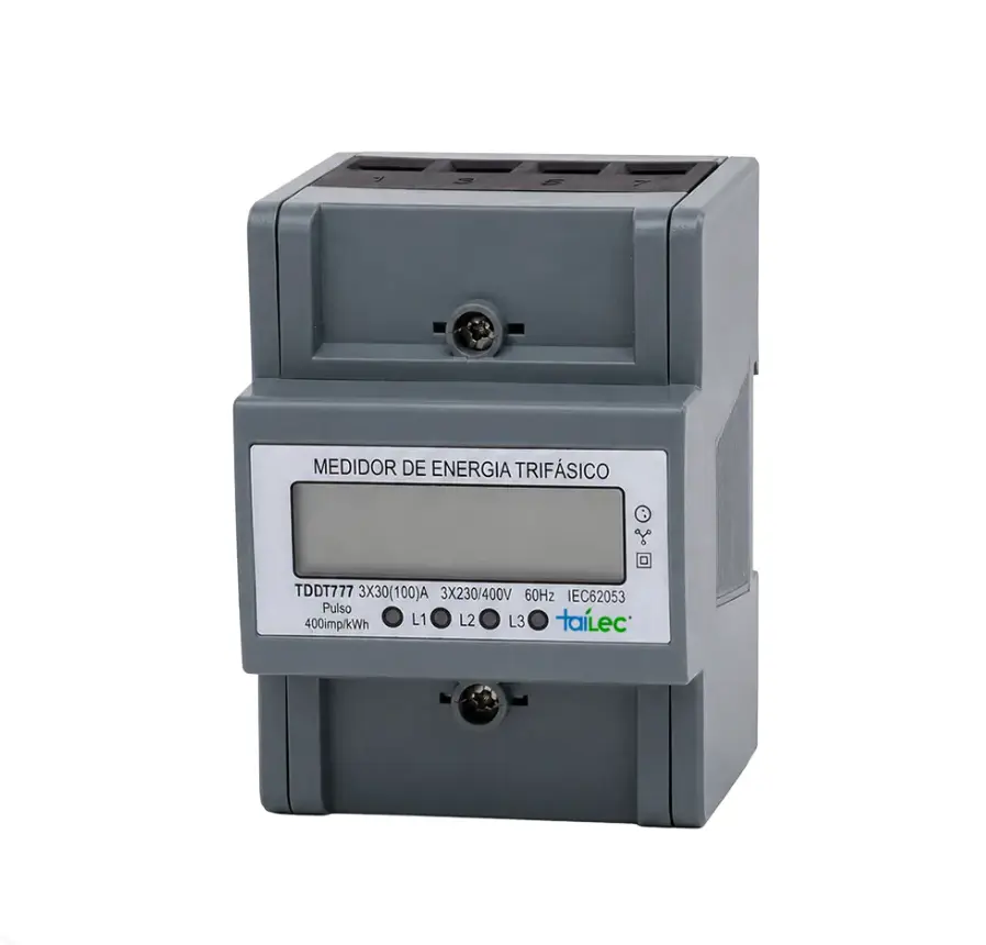 Medidor de Riel Trifásico 15A 200-250V 4P IP20 Gris