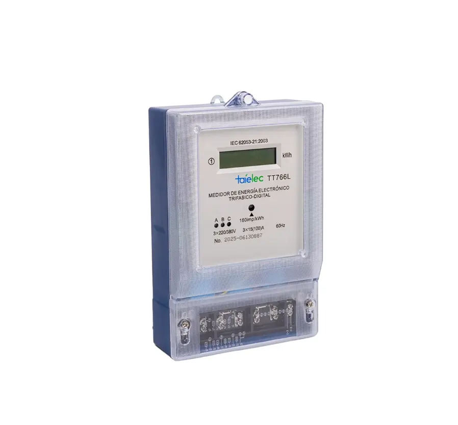 Medidor Digital Trifásico 15A 200-250V 4P IP20 Gris