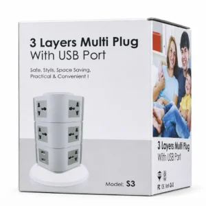 Adaptador Múltiple de 3 Niveles con Puertos USB Modelo S3
