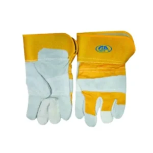 Guante de Cuero Reforzado Gris y Amarillo C&A
