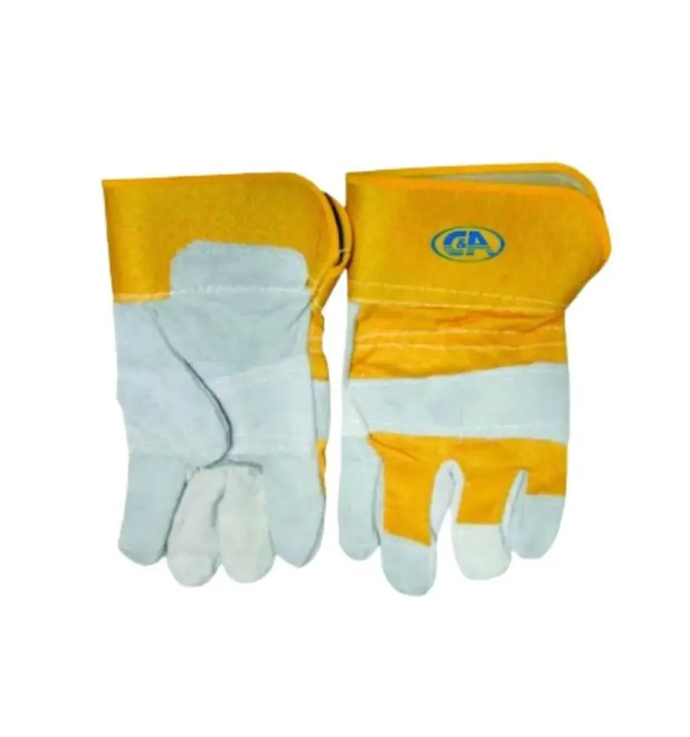 Guante de Cuero Reforzado Gris y Amarillo C&A