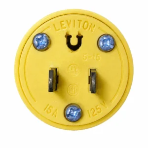 Enchufe Leviton 15A 125V 5-15 Amarillo