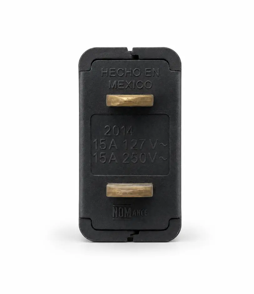 Enchufe Plano Negro 15A 127/250V - Imagen 2