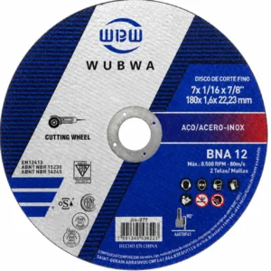 Disco de Corte Fino Wubwa BNA 12 7 x 1/16 x 7/8 Pulgadas
