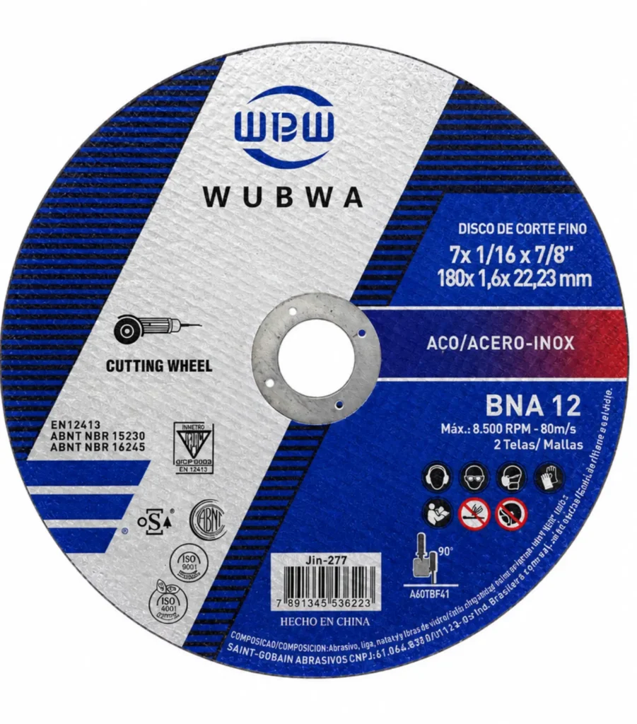Disco de Corte Fino Wubwa BNA 12 7 x 1/16 x 7/8 Pulgadas