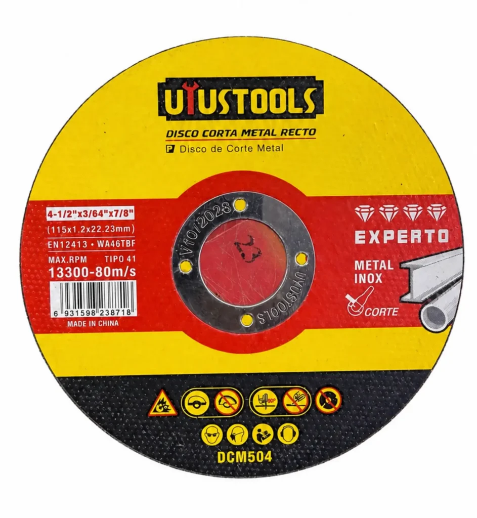 Disco de Corte para Metal Uyustools DCM504 4 1/2 x 3/64 x 7/8 Pulgadas
