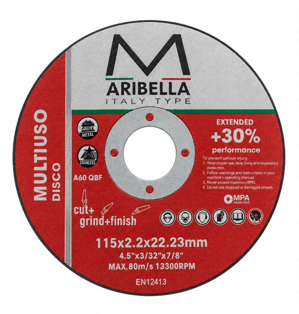 Disco Multiuso Aribella 4.5 x 3/32 x 7/8 Pulgadas para Metal e Inox