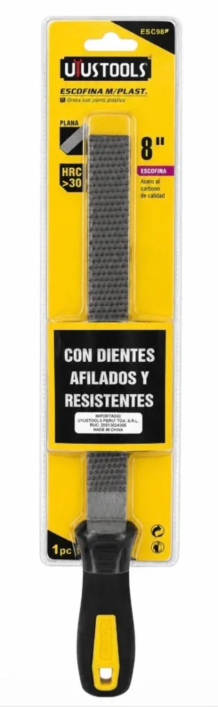 Escofina Plana para Madera Uyustools ESC98P 8" con Mango Plástico