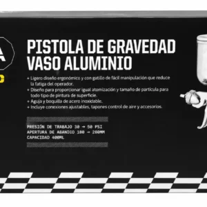 Pistola de Gravedad para Pintar C&A Pro con Vaso de Aluminio 400 ml