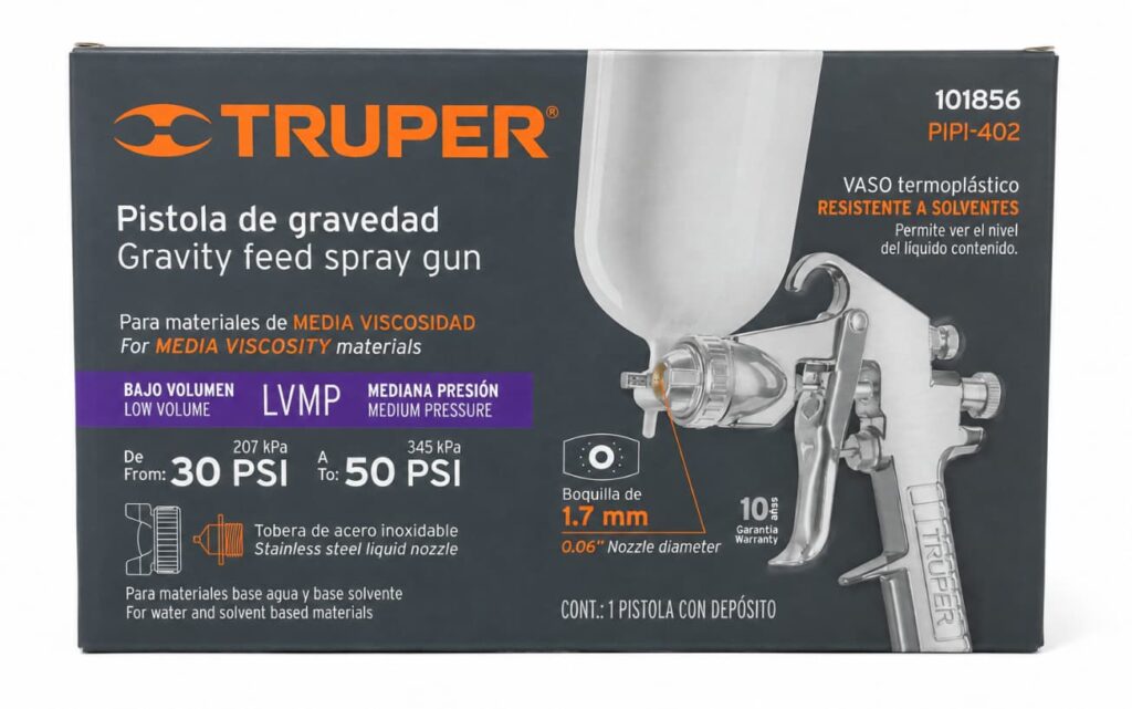 Pistola de Gravedad Truper PIPI-402 LVMP Código 101856