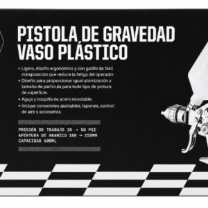 Pistola de Gravedad para Pintar C&A Pro con Vaso Plástico 600 ml