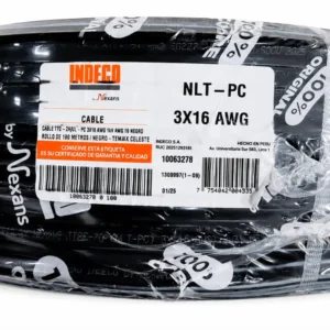 Cable Vulcanizado 3x16 Gris y Negro Indeco