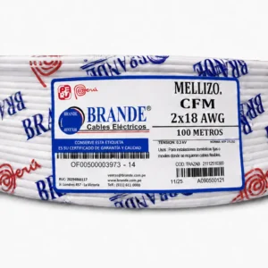 Cable Mellizo CFM 2x18 AWG 100 m Blanco Brande