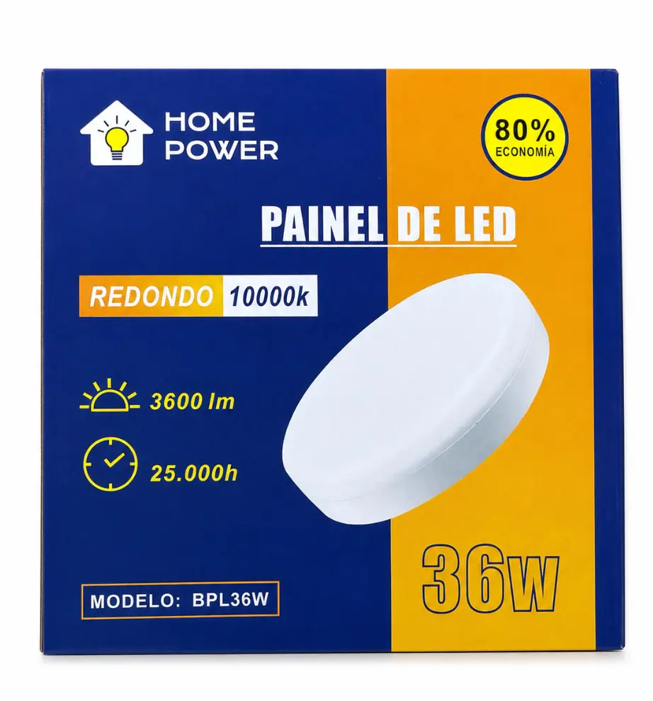 Panel LED Redondo 36W 3600 Lúmenes 10000K Home Power - Imagen 2