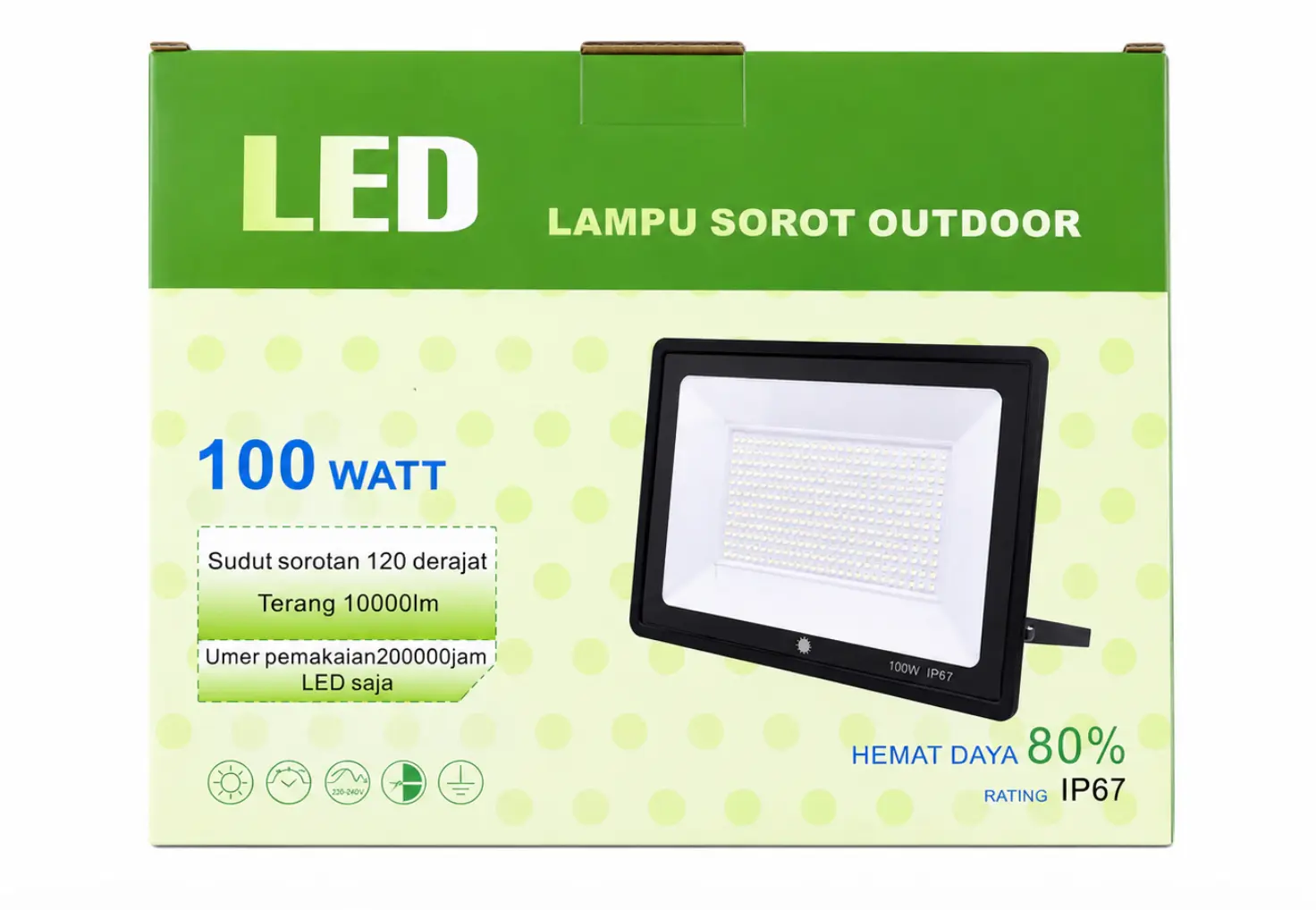 Reflector LED 100W 10000 Lúmenes IP67