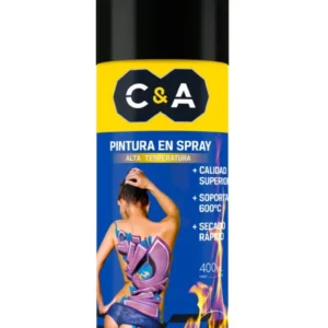 Pintura Spray Alta Temperatura Negro Brillante #1604 400 ml C&A
