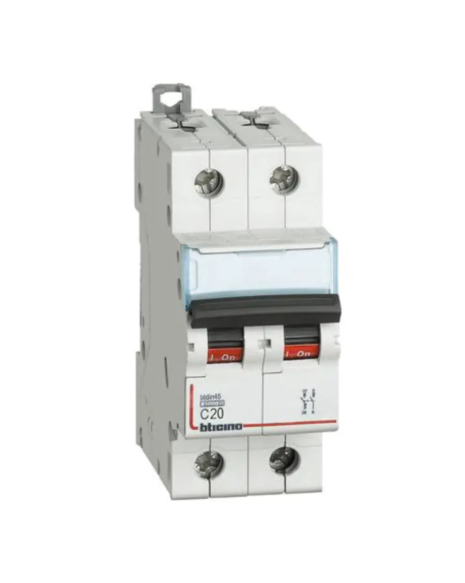 Interruptor Termomagnético Monofásico C20 2P 20A Bticino FN820YC20