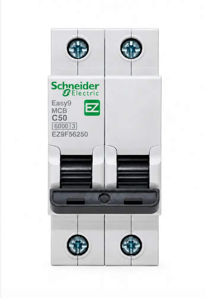 Interruptor Termomagnético Monofásico C50 2P 50A Schneider Electric Easy9 EZ9F56250