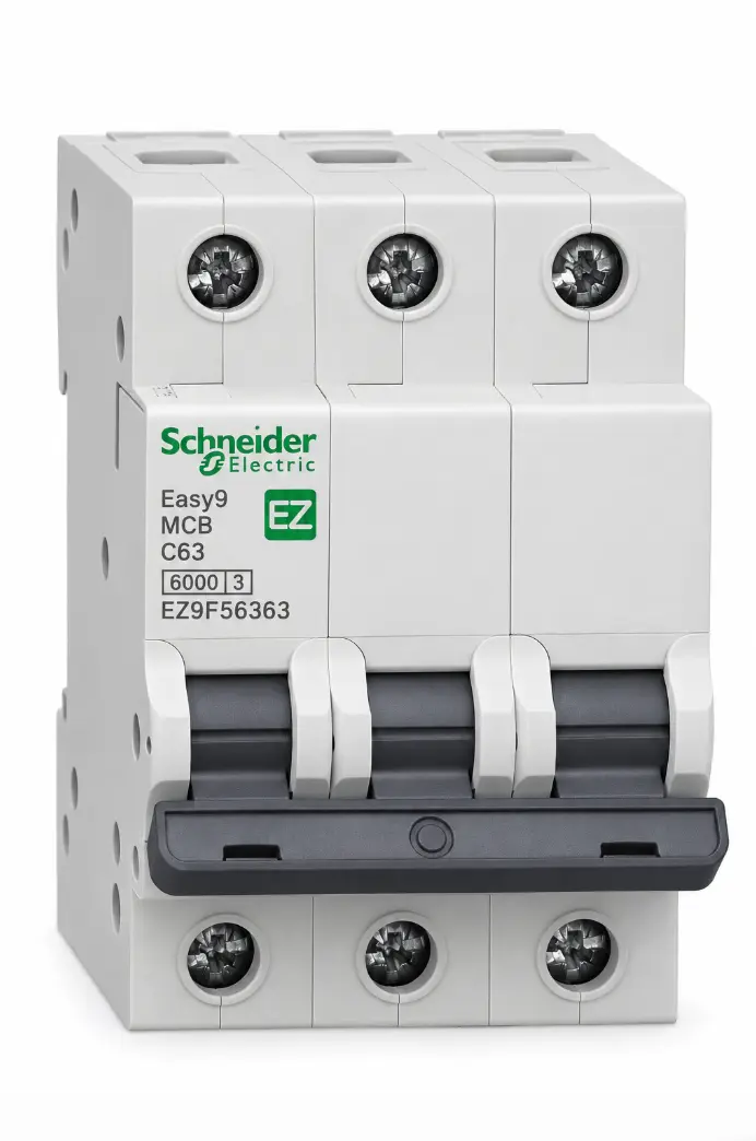 Interruptor Termomagnético Trifásico C63 3P 63A Schneider Electric Easy9 EZ9F56363