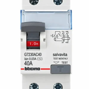 Interruptor Diferencial Monofásico 2P 40A 30mA Bticino G7230AC40