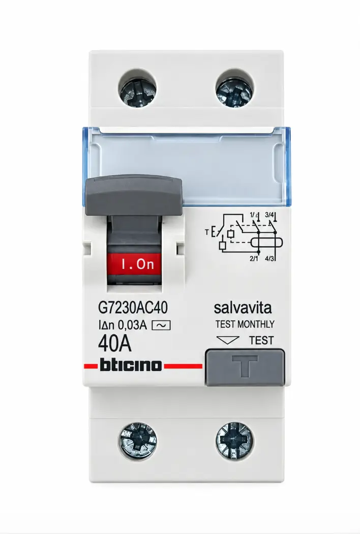 Interruptor Diferencial Monofásico 2P 40A 30mA Bticino G7230AC40