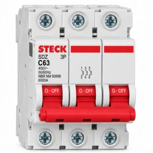 Interruptor Termomagnético Trifásico C63 3P 63A Steck SDZ