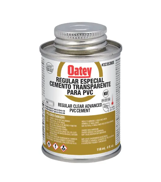 Cemento Transparente para PVC Dorado Regular Especial 4 oz 118 ml Oatey