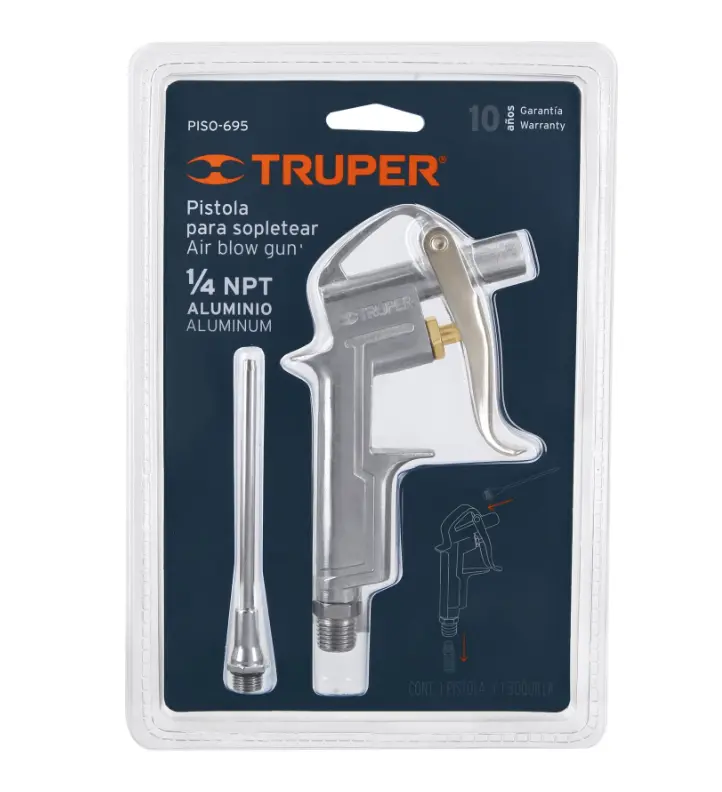 Pistola de Aluminio para Sopletear con Boquilla de 4 pulgadas Truper PISO-695