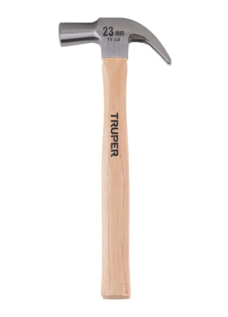 Martillo Cabeza Cónica 23 mm con Uña Curva y Mango de Madera Truper MAC-23