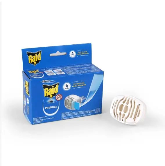 Aparato Repelente Antizancudos y Mosquitos Raid con 4 Pastillas