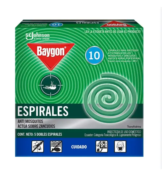 Espirales Antimosquitos y Zancudos Baygon 10 Unidades