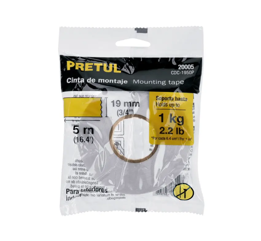 Cinta Doble Cara Pretul 19 mm x 5 m CDC-1950P