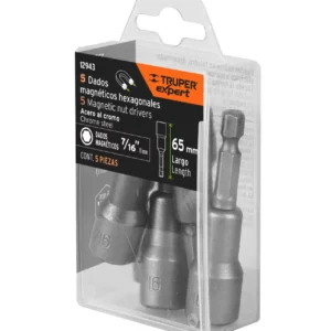 Estuche con 5 Dados Magnéticos Expert 7/16 pulgadas x 2 1/2 pulgadas PUDE-9087 Código 12943