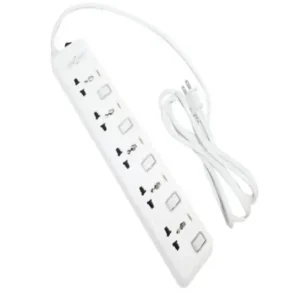 Supresor de Pico Blanco Luxury Home Light 5 Tomas Independientes 1500W 18 AWG