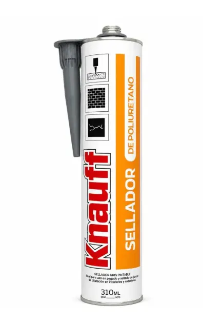 Sellador Adhesivo de Poliuretano Knauff 310 ml Alta Resistencia Gris
