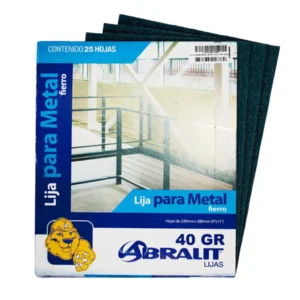 Lija para Metal Abralit Grano 40 de 9 x 11 pulgadas Paquete de 25 Hojas