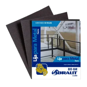 Lija para Metal Abralit Grano 80 de 9 x 11 pulgadas Paquete de 50 Hojas