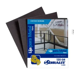 Lija para Metal Abralit Grano 120 de 9 x 11 pulgadas Paquete de 50 Hojas