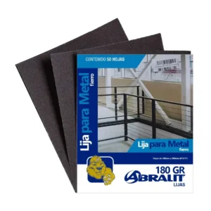 Lija para Metal Abralit Grano 180 de 9 x 11 pulgadas Paquete de 50 Hojas