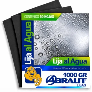 Lija al Agua Abralit Grano 1000 de 9 x 11 pulgadas Paquete de 50 Hojas